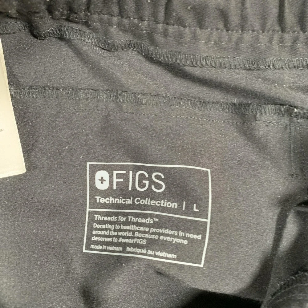 FIGS Tansen Scrub Pants Mens‎ Large Black Technical Collection Jogger Medical
